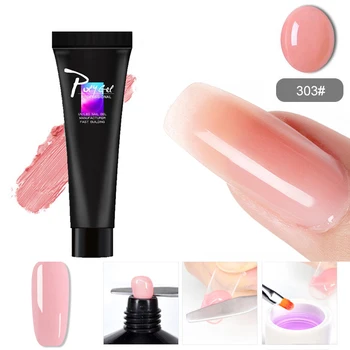 

Polygel Kits French Nail Art Clear Pink Withe Color Camouflage Nail Tip Crystal UV PolyGel Varnish Nails Set Transparent Nude