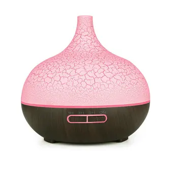 

400ml Essential Oil Diffuser Crack Aromatherapy Machines Wood Grain Cooling Mist Maker Home Humidifier with Colorful LED Light
