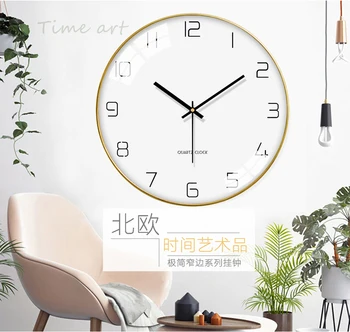 

Modern Nordic Wall Clock Mute Minimalist Living Room Wall Clock Bedroom Creative Clock Relojes De Pared Home Decor DD45WC