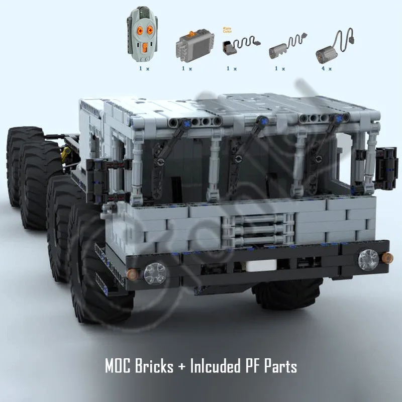 Bricks and motors MZKT7930 8X8 внедорожный подъемник, удаленная техника, модель автомобиля, наборы строительных блоков, кирпичи, игрушки DIY, подарок, пригодный для 22149 - Цвет: Bricks and motors
