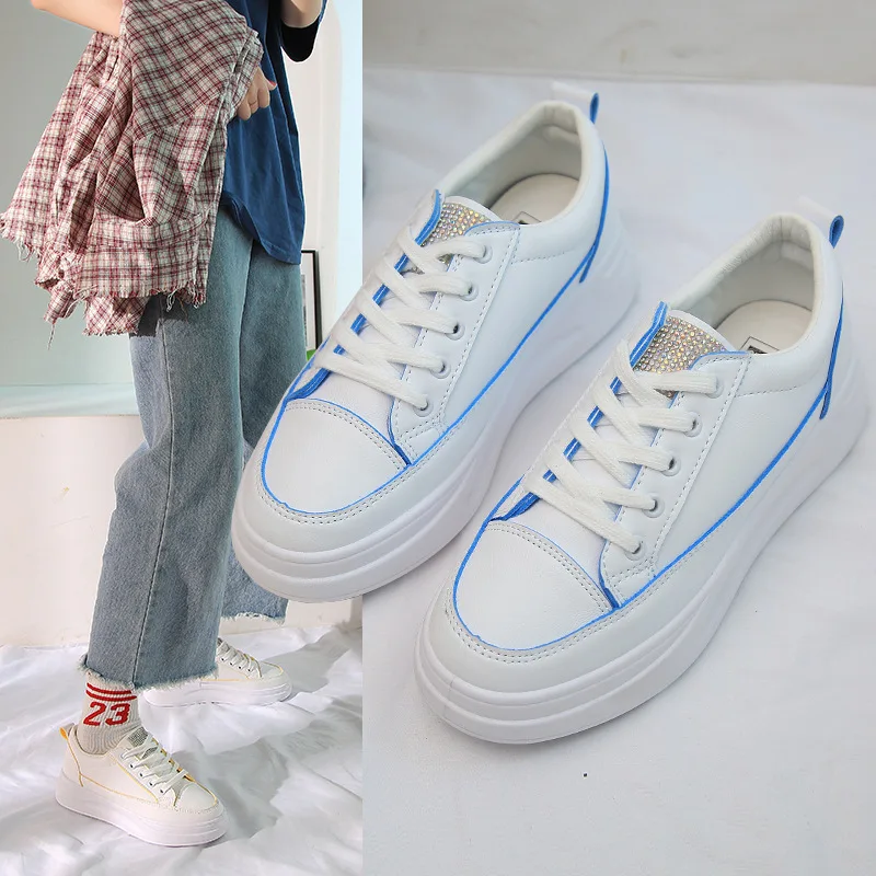 

Autumn Platform 2019 Hot Selling Korean-style WOMEN'S Shoes New Style with Solid Color White Shoes round-Toe Versatile Fashion R