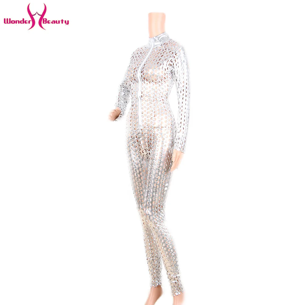 shiny metallic catsuit latex faux leather jumpsuit body suit leotard bodycon clubwear bar pole dance costume wet look bodysuit (25)