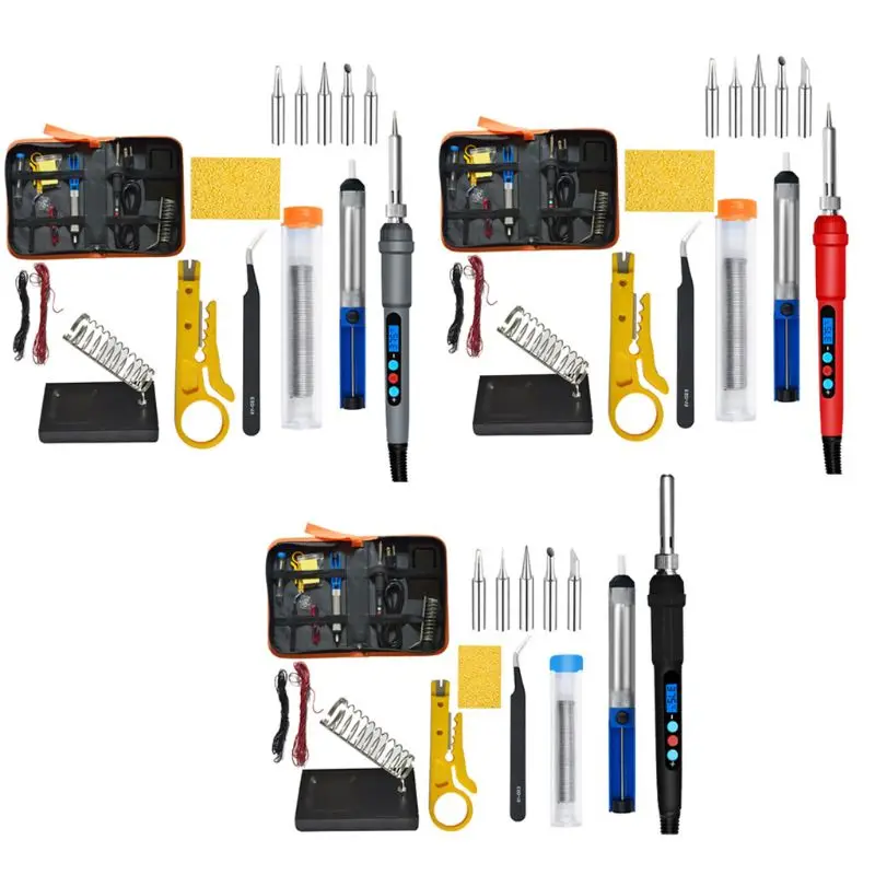 

60W Digital Display Adjustable Temperature Electric Soldering Iron Welding Kit 35EC
