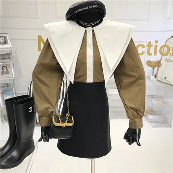 

Long-Sleeved Shirt Women's 2020 Autumn New Design Fashion Top Streetwear Double-layer Fashion Clothes Woman 2020 Blouse