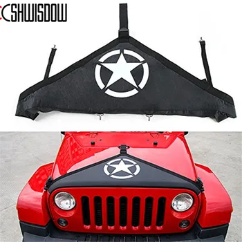 

Hood Bra Cover Star Engine Cover Car Head Decoration Canvas for Jeep Wrangler JK 2007-2017