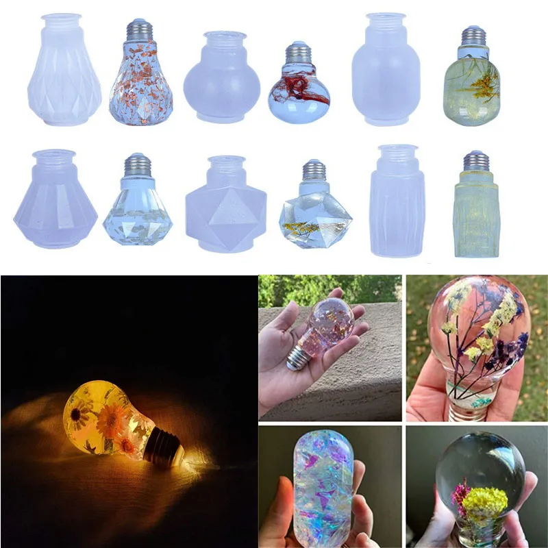 Resin Crystal Silicone Mold DIY Creative Night Light Bulb Mold Table Ornaments Silicone Mold For Resin Home Decoration Art Mould