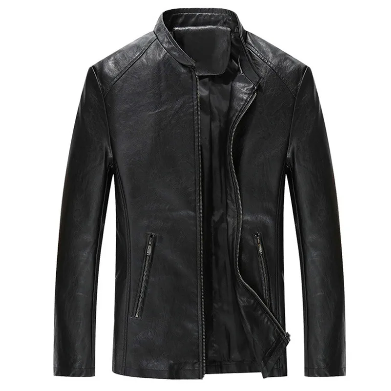 Men PU Jackets Size M-4XL Black / Blue / Wine Red Color Man Fashion Jackets Zipper Fly Fit Spring Autumn Male Jackets