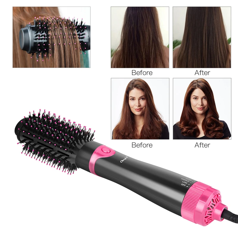 Escova de Secador de Cabelo Acima do ar 3 em 1 Intercambiáveis Rápido Aquecer Quente Pente Rolo Modelador Cabelo Elétrico Abaixo Secador 3 Velocidades 31 1000 w 10 3 em 1 1000 w escova de