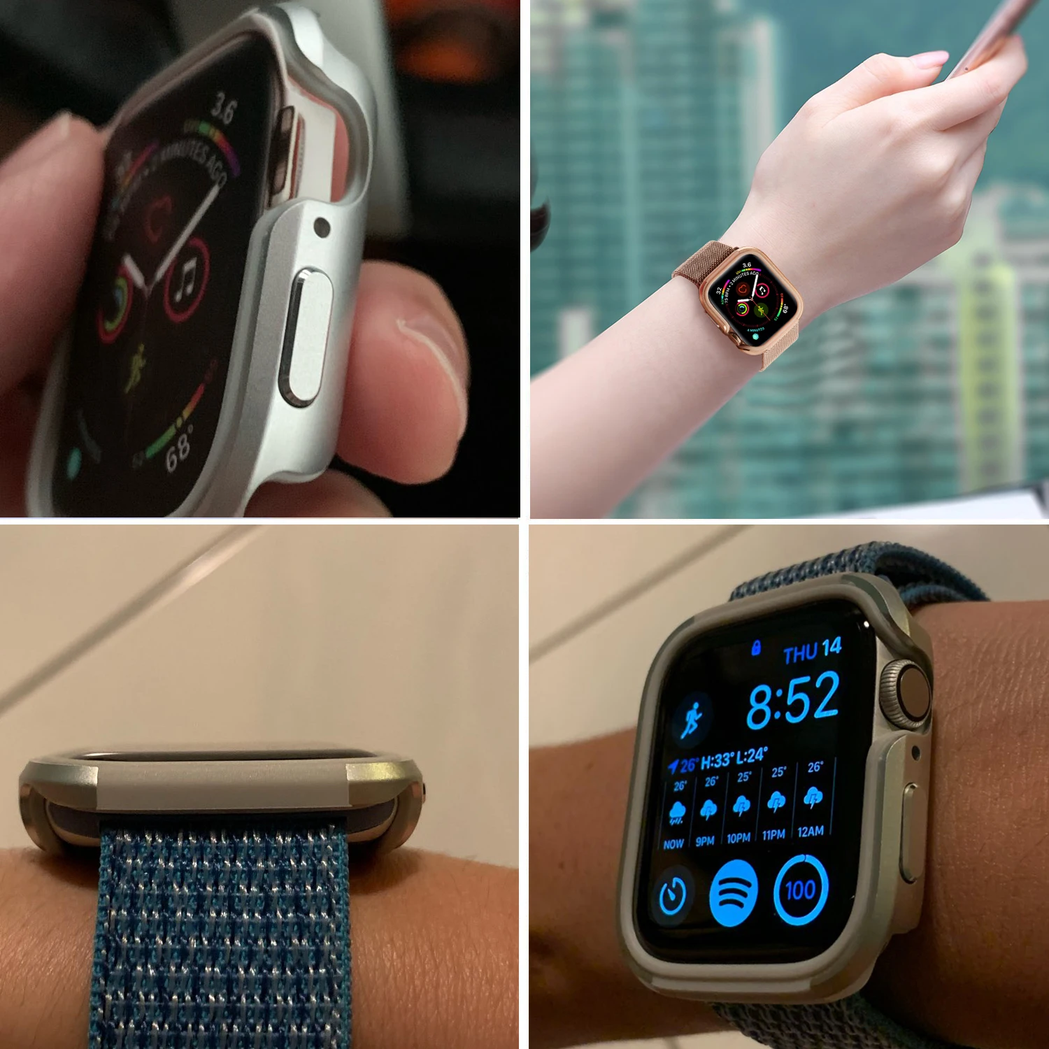 Тонкий чехол для часов Apple Watch, чехол серии 5, 4, 40 мм, 44 мм, мягкий прозрачный ТПУ+ защита из сплава для iWatch 5, 4, 44, мм, 40 мм