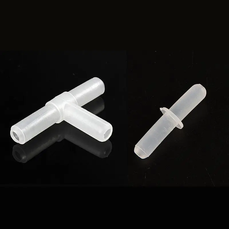 5 шт. Аквариумы воздушные клапаны Пластик T Форма 3-сторонний выход 2-контактные разъемы для аквариума на солнечном питании для трубка фильтр белые прямые разъемы
