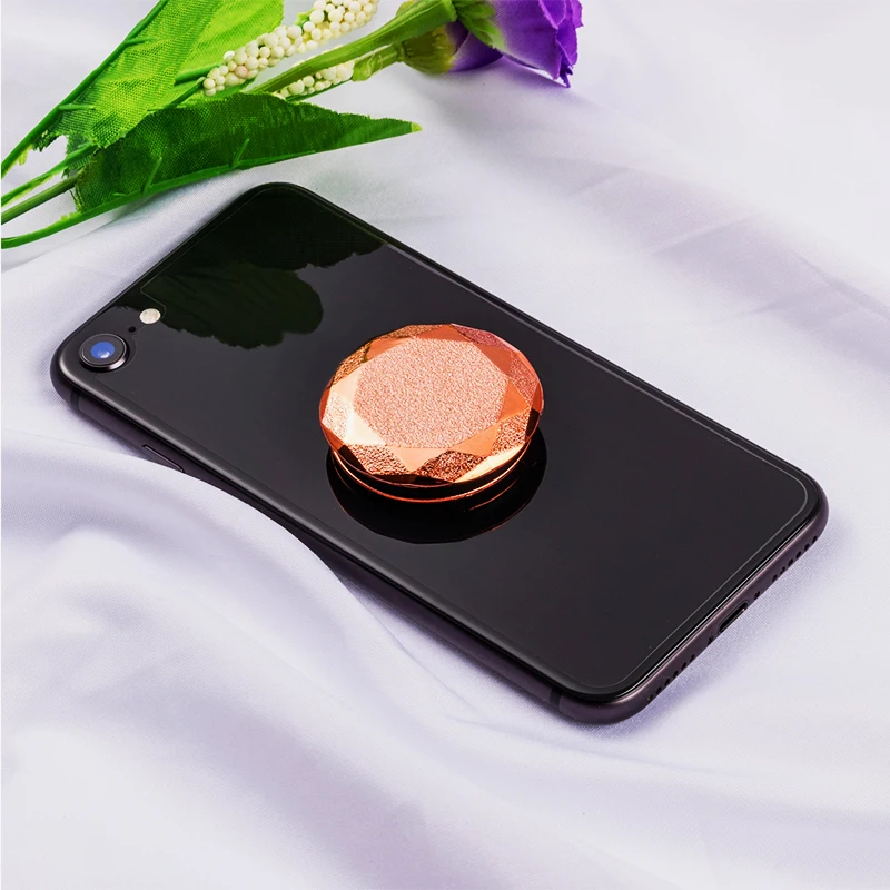 Rose Gold Покрытие Алмазный Pocketsocket держатель для телефона Подставка для IPhone X 7 XS samsung карманная розетка Air Bag сотовый Кронштейн Поддержка - Цвет: Rose Gold