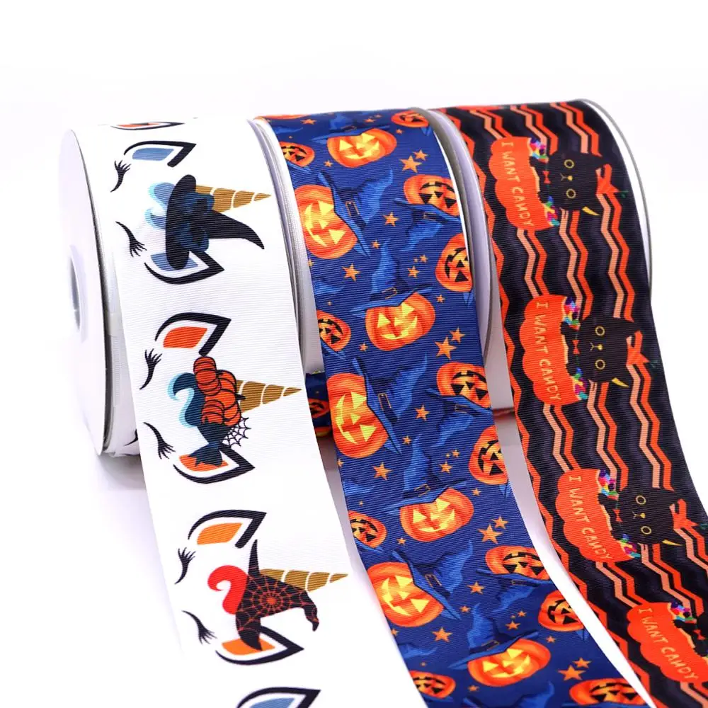 50 ярдов Хэллоуин напечатанный grosgrain ленты 31190