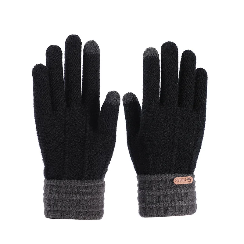 Winter Touch Screen Gloves For Women Men Printing Knitted Full Finger Gloves Elastic Warm Sensory Gloves Mittens Guantes Luvas