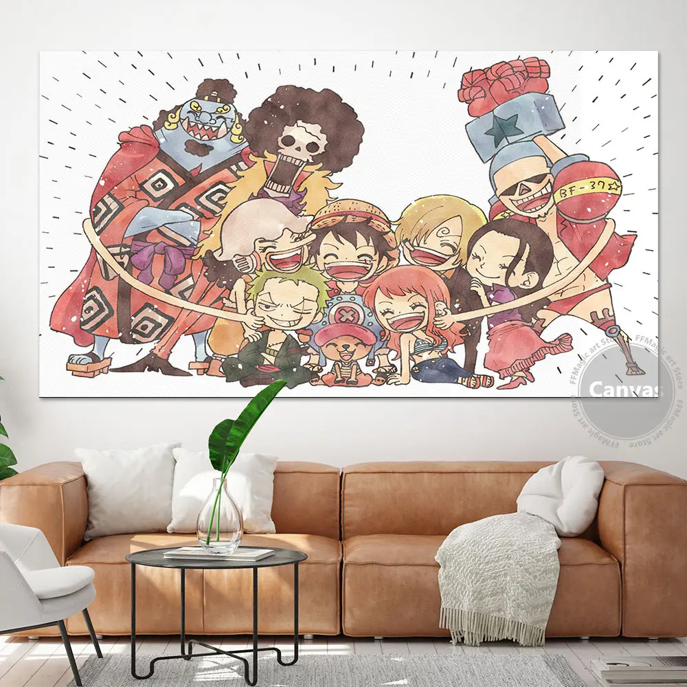 Рисунок на холсте аниме Luffy Nami Roronoa Zoro Настенный декор для гостиной спальни | Дом и