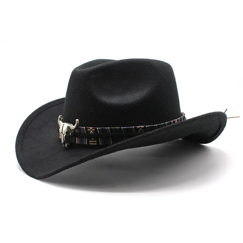 Amerika Western Cowboy Hat Lebar Brim 
