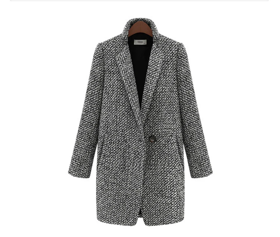 Топ зимнее женское длинное пальто женское серое плотное модное дизайнерское Новое поступление теплое шерстяное Пальто классическое длинное плюс