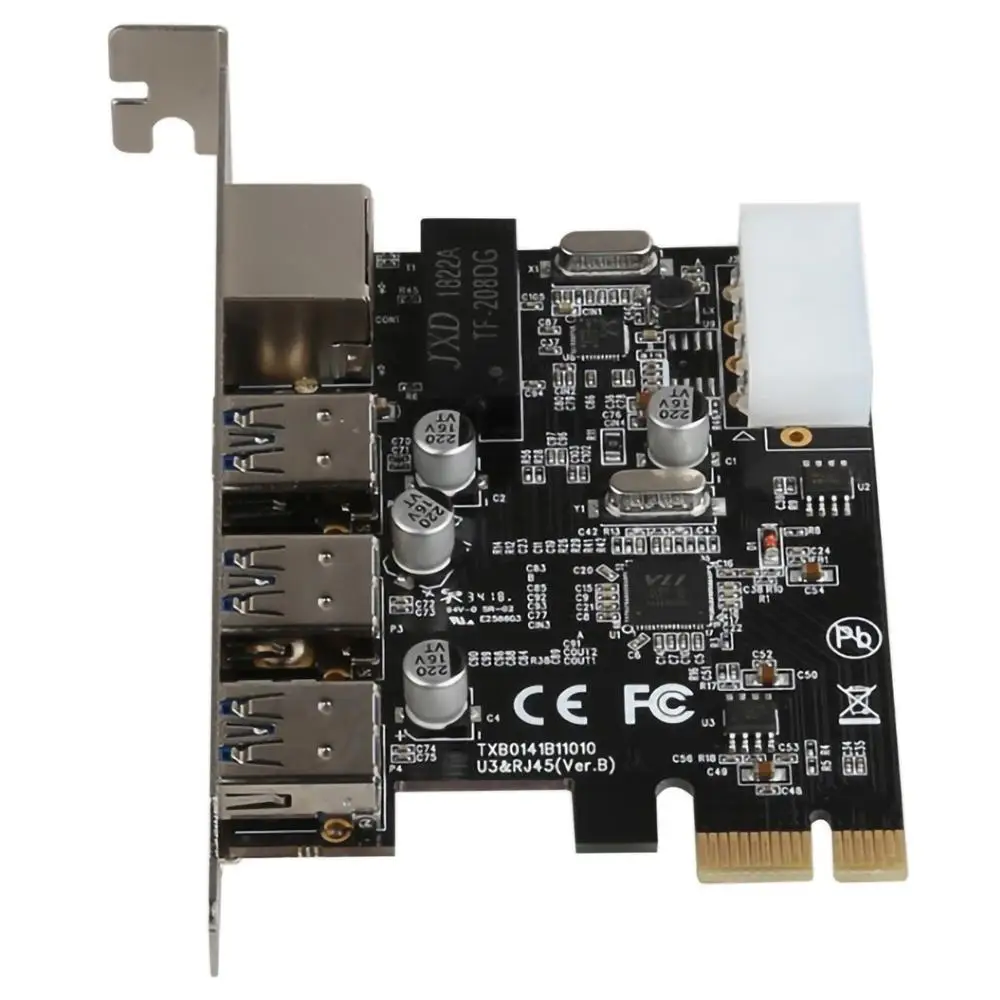 PCI-E для внешних 3 портов USB 3,0 HUB+ RJ-45 10/100/1000 Мбит/с гигабитная сетевая Ethernet карта PCI Express USB LAN переходник