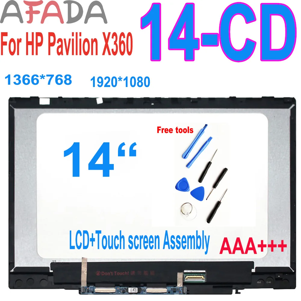 ЖК-дисплей AAA + 14 дюймов для ноутбуков HP Pavilion X360 14-CD CD сенсорный экран дигитайзер в