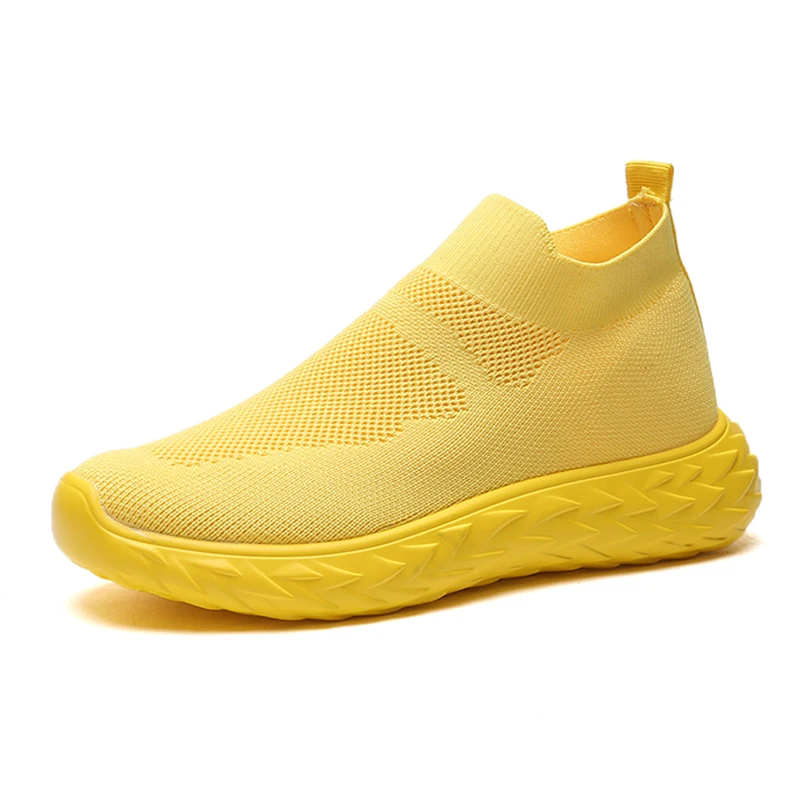 

Sock shoes women's 2020 net red women's net surface new style fly weave shoes breathable high top small white soft sole sneakers