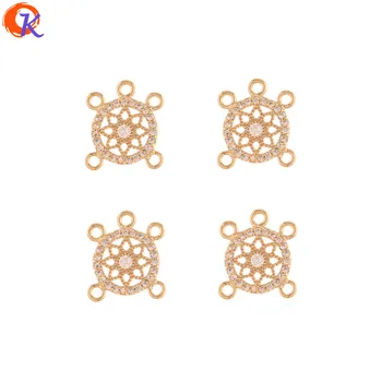 

Cordial Design 30Pcs 11*13MM Earring Findings/CZ Charms/Connecotrs/Genuine Gold Plating/DIY Making/Hand Made/Jewelry Accessories