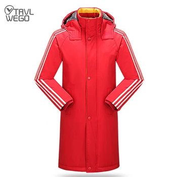 

TRVLWEGO Long Cotton Padded Jacket Outdoor Super Warm Training Hiking Trekking Hunting Coat Couple Men Women Child Windbreaker