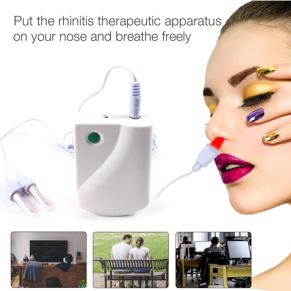 Professional Rhinitis Therapeutic Instrument Nose Massager Wire Hay Fever Low-frequency Pulse Laser Rhinitis Therapy Device