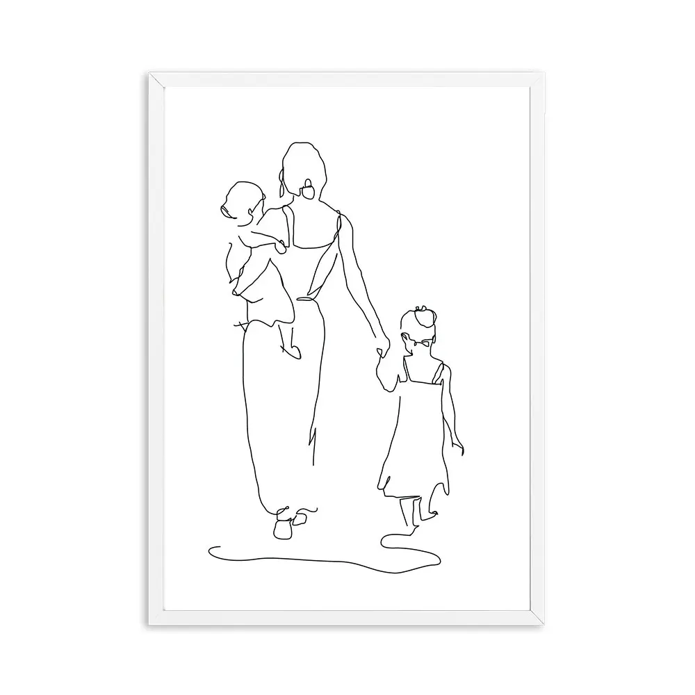 Mother-and-Daughters-Son-Art-Line-Drawing-Posters-Abstract-Minimalist-Wall-Art-Canvas-Print-Painting-Moder (5)