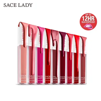 

SACE LADY Waterproof Matte Liquid Lipstick Makeup Long Lasting Nude Red Lipstick Set 19pcs/set Male Up Cosmetics Wholwsale