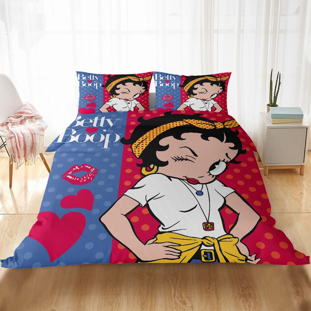 Fashion Design Betty Boop Bedding set Single-Double Size Bedclothes Include Duvet Cover Pillowcase Print Home Textile Bed Linens Fashion Design Betty Boop Bedding set Single-Double Size Bedclothes Include Duvet Cover Pillowcase Print Home Textile Bed Linens