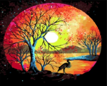 

DRAWJOY Framed Landscape Picture DIY Oil Painting By Numbers Painting&Calligraphy Home Decor Wall Art GX5840 40x50cm