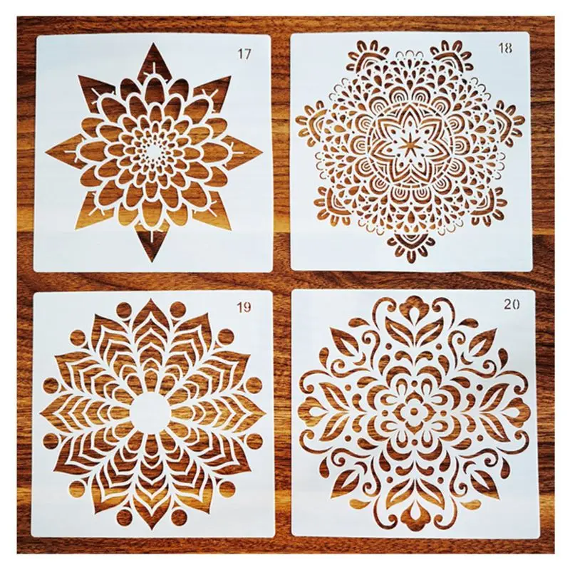 Longtis Mandala Painting Stencils Reusable Stencil Painting Template for Wall Tile Fabric Wood Furniture DIY Art Decoration