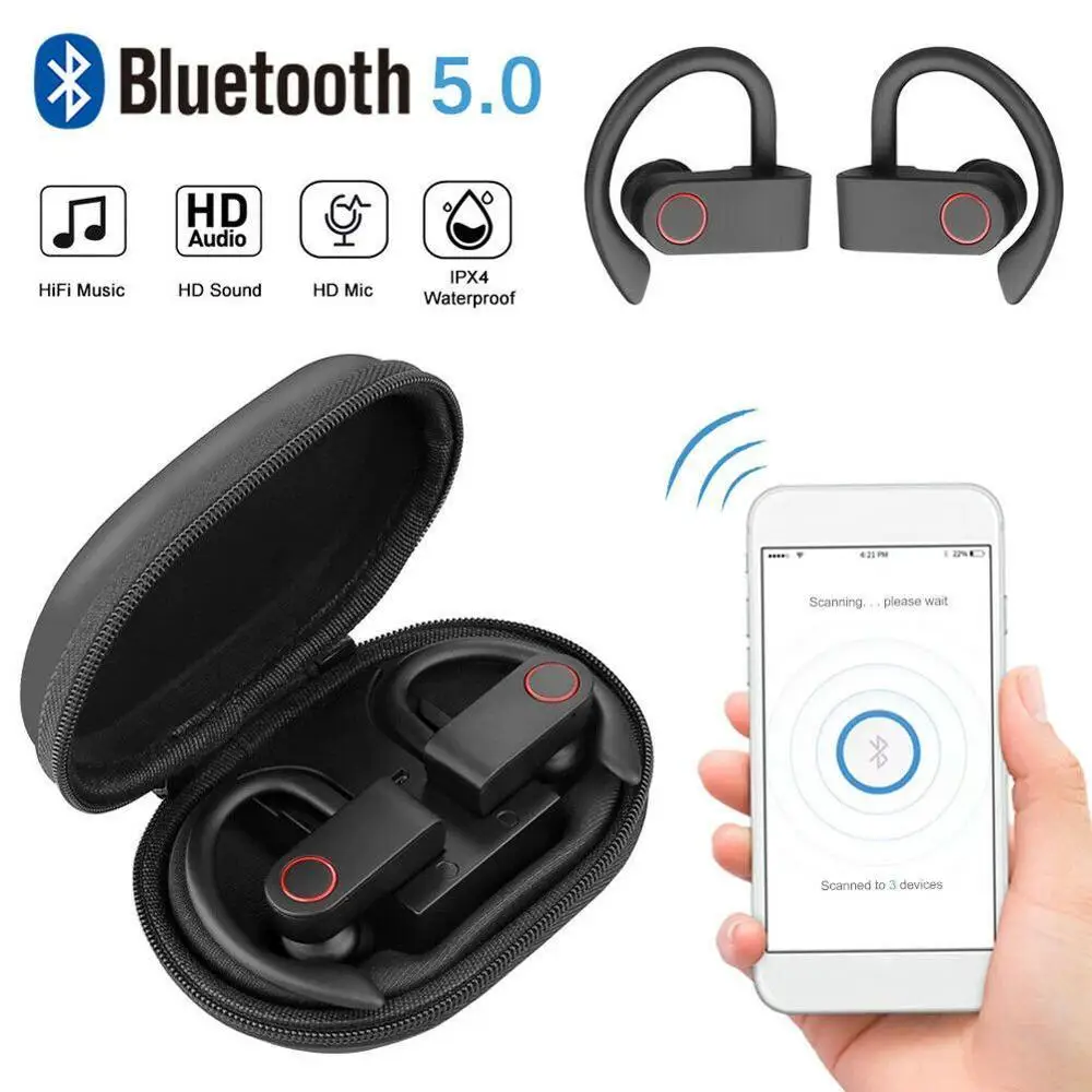 Wireless Headphone Bluetooth V5.0 TWS Earphone Wireless Sport Headset Noise Cancelling Stereo Earbuds With MIC elari