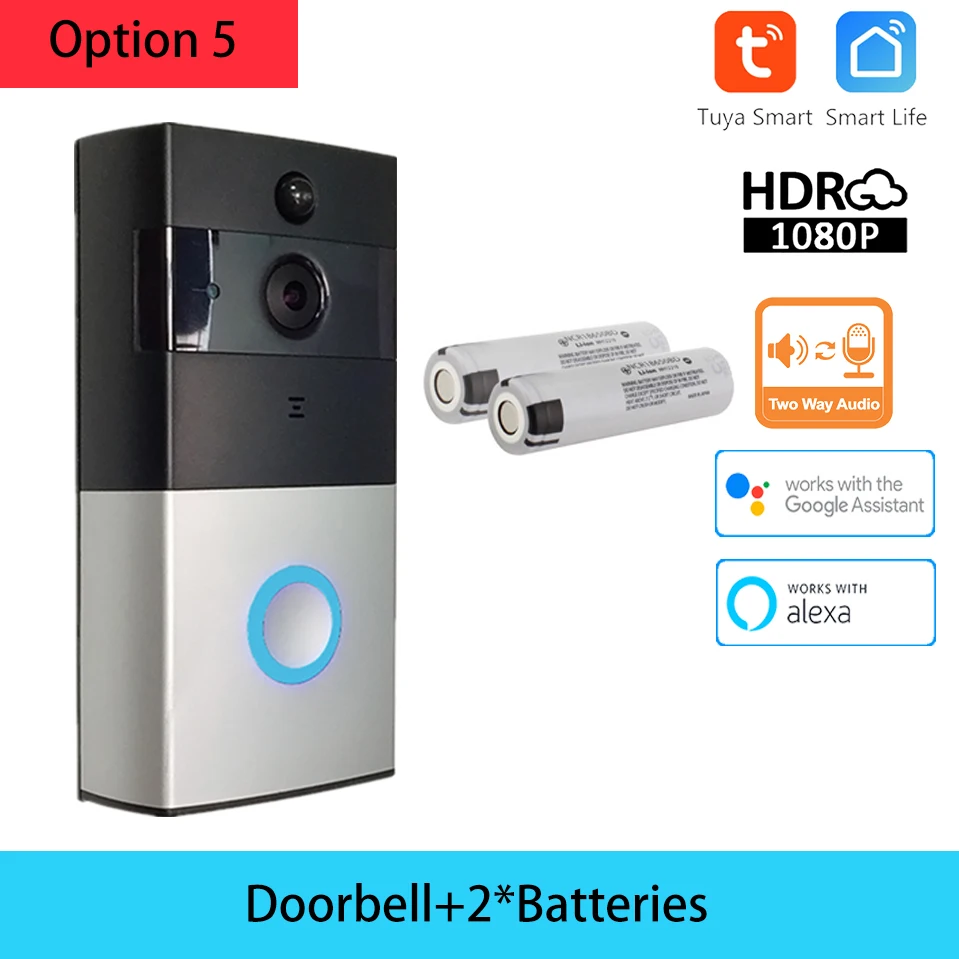 wireless door intercom 1080P Video Doorbell With Camera Tuya WiFi Wireless Intercom for Home Two Way Audio Remote Control Alexa Google Door Bell video intercom Door Intercom Systems