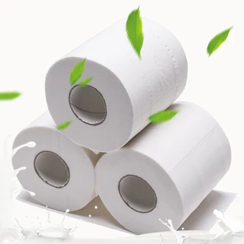 

2/4/6 Roll Toilet Paper Bulk Roll Bath Tissue Bathroom White Soft 4 Ply for Home J2Y