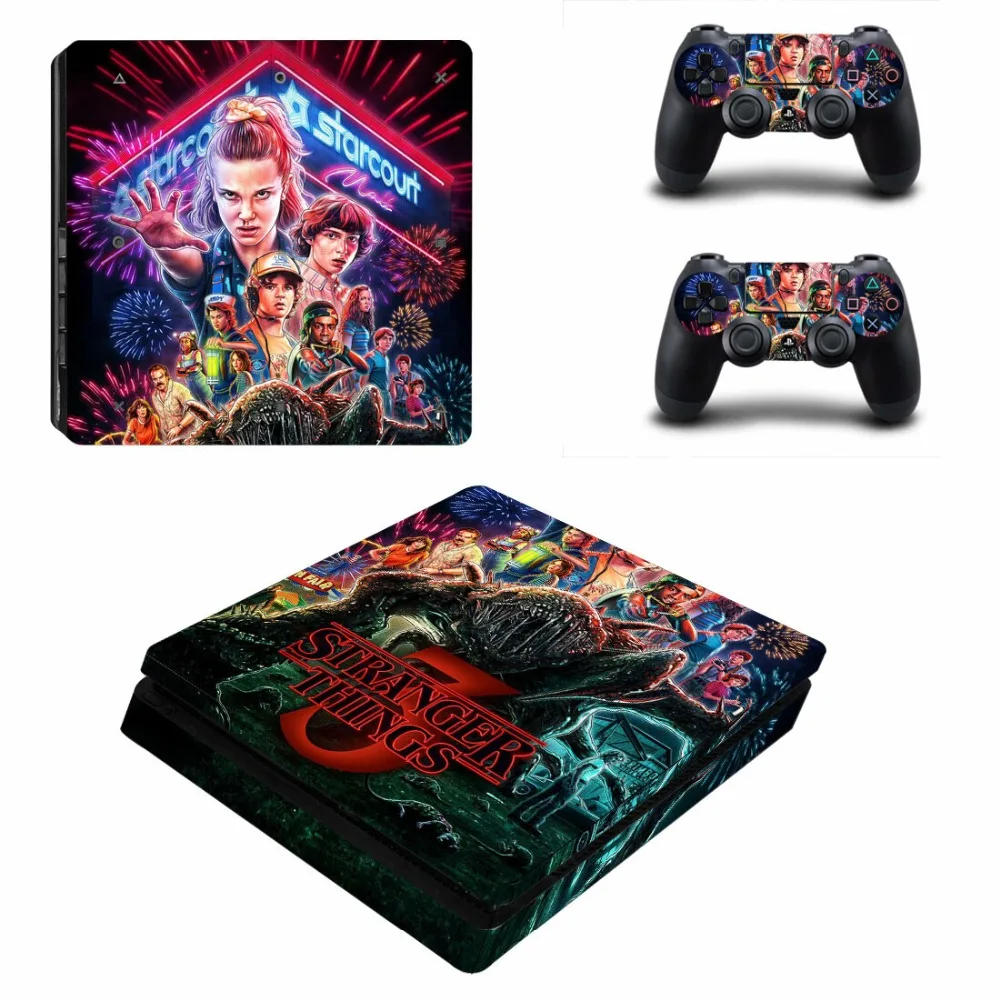 Странные Вещи полная лицевая панель PS4 тонкая кожа Наклейка для playstation 4 консоль и контроллер PS4 тонкая кожа стикер винил