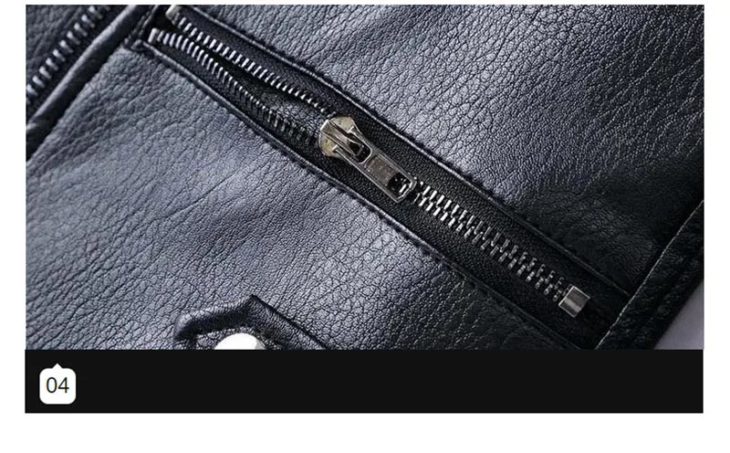 KIOVNO 2019 Men's Biker Leather Jacket Coats Solid Color Stand Collar Motorcycle Pu Faux Leather Jackets Outweare Male Black  (3)