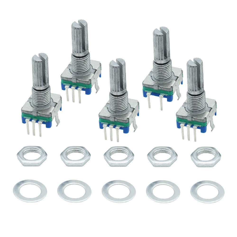 5pcs/lot 20 Position 360 Degree Rotary Encoder Ec11 W Push Button 5pin ...