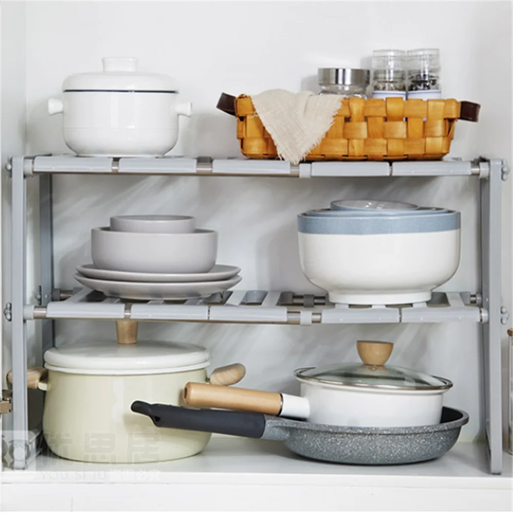 ATB 2 niveaux extensibles réglables sous évier étagères de rangement  étagères de cuisine organisateur 