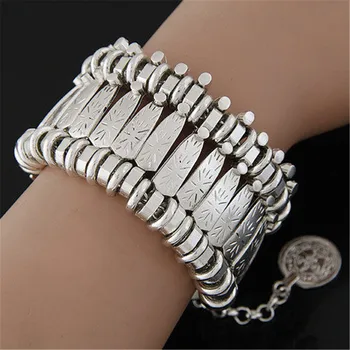 

Fashion Ethnic Bohemian Beach Bracelet Boho Gypsy Tribal Jewelry Coin Bracelets Exaggerated Metal Bracelet New Arrival