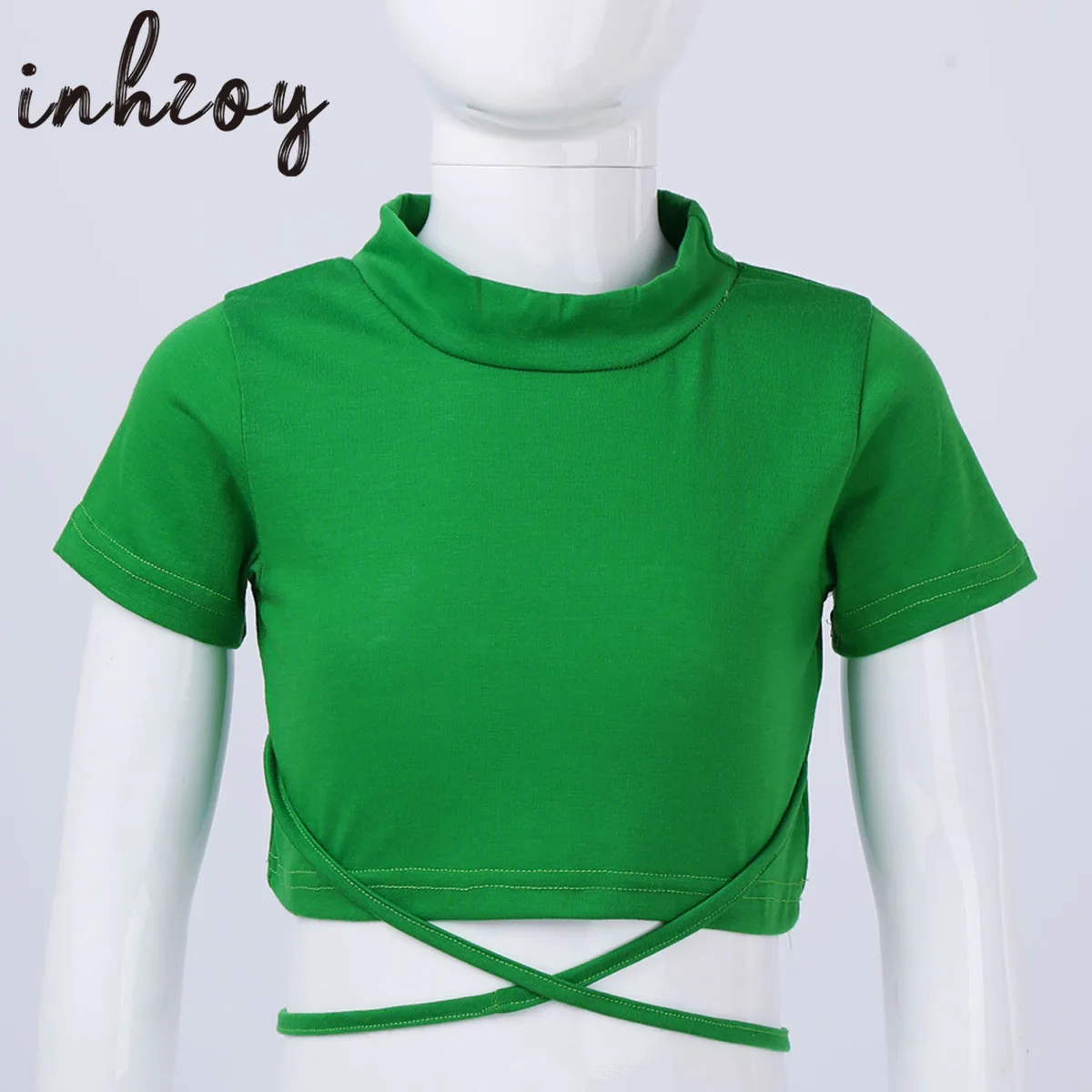 

Kids Girls Dance Crop Top Sports Gymnastics Ballet Tops Stage Performance Dance Costume