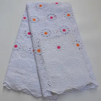 

African Swiss Voile Lace Fabric African Holes Cotton Lace Embroidered Mesh Lace Fabric White Color For African Wedding TV6-23