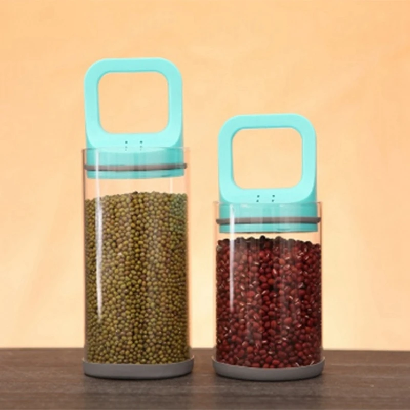 ABSS-2Pcs тянуть Тип Стекло Еда хранения Bottlevacuum Герметичный Бак Творческий термостойкие разное зерна хранения бак для хранения