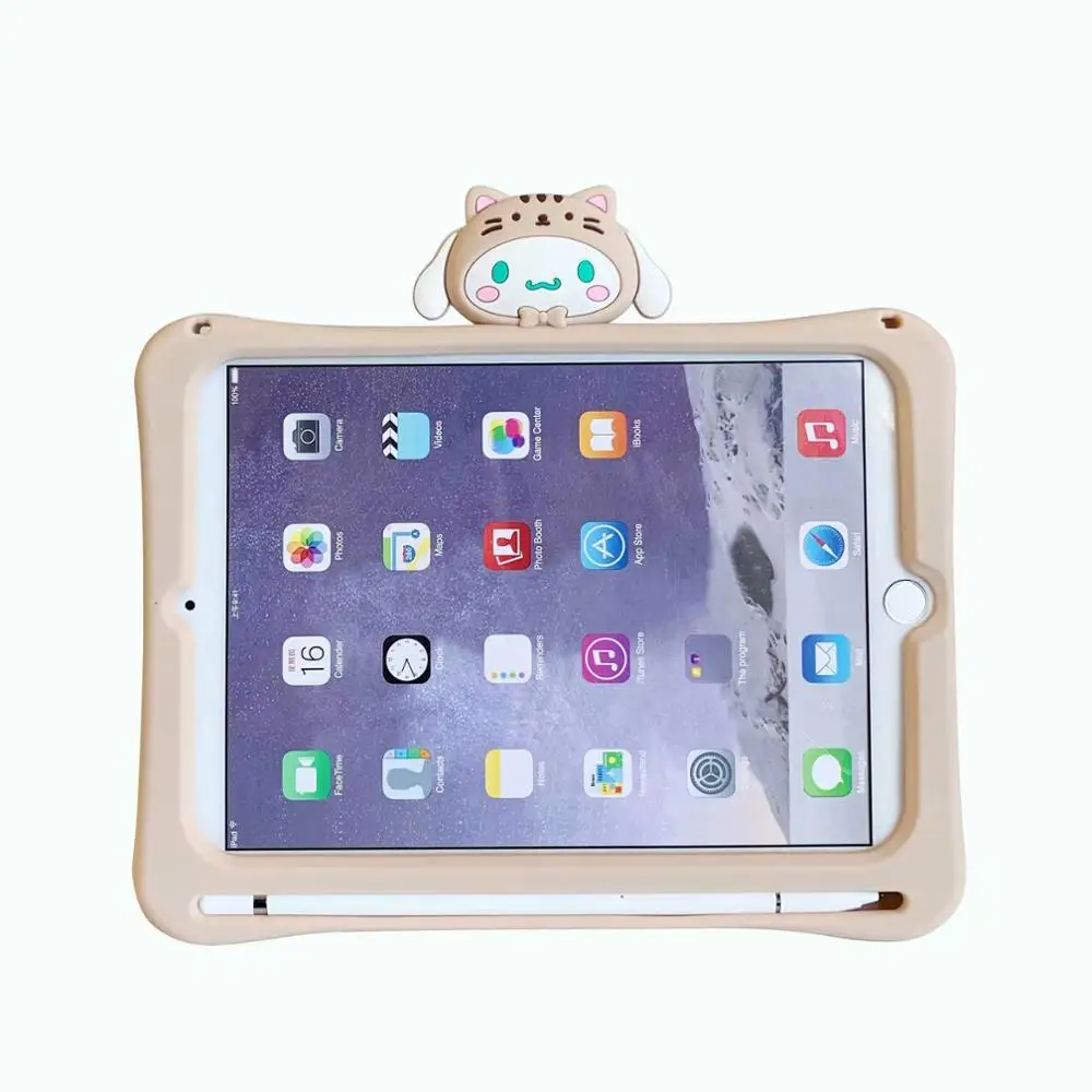 For iPad Mini 4 For iPad 9.7 Kids Case Pro 9.7 10.5 Silicon Cover For iPad 10.2 7th Mini 1 2 3 4 5 Air 1 2 3 stand cases with Pen slot - Цвет: For iPad Mini 4