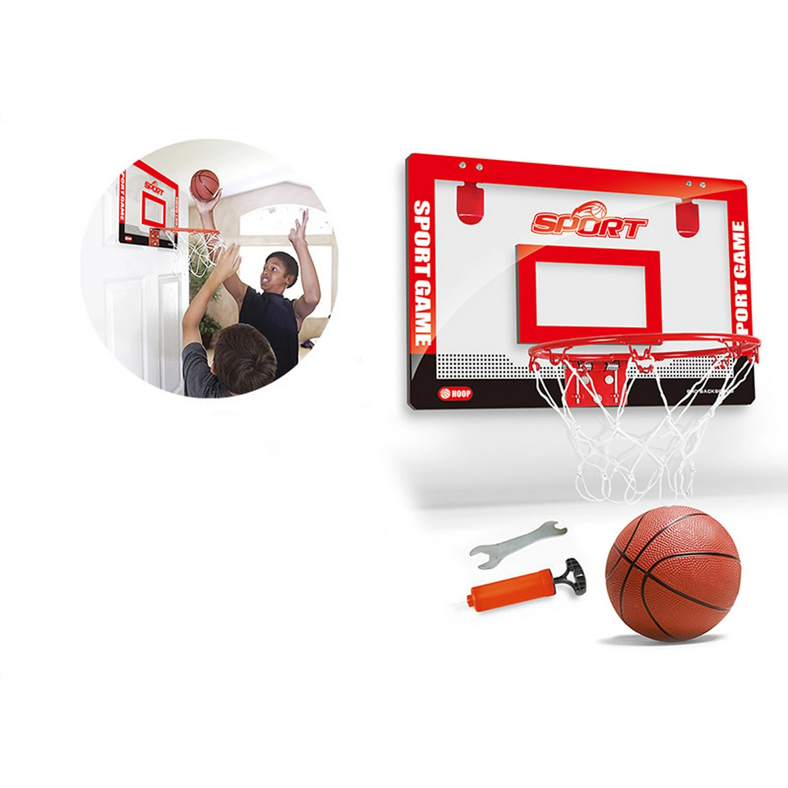 Canasta pequeña de baloncesto con mini balón de 8,5cm