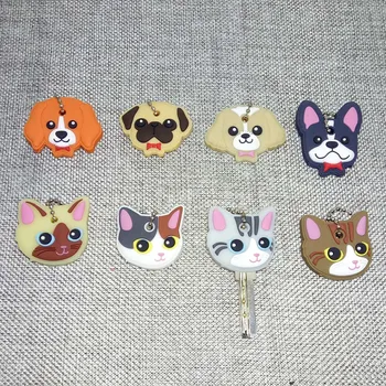

8pcs/lot cartoon keychain Silicone Protective key Case Cover For key Control Dust cap key chain ring Holder for women & child
