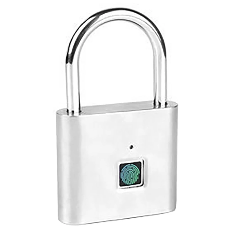 Fingerprint Lock Smart Padlock Thumbprint Door Padlocks Portable Anti-Theft Fingerprint Lock USB Rechargeable Door Lock for Bag