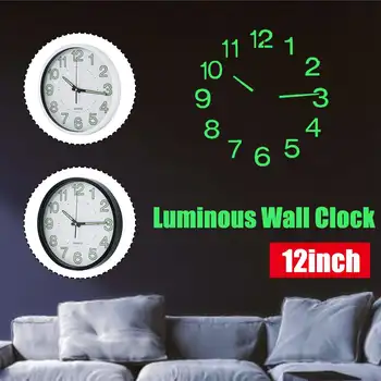 

12 Inch Moon Luminous 3D Wall Clocks Circular Quartz Clocks Home Decor Bedroom Decor Large Clock Watch Glowing In The Dark