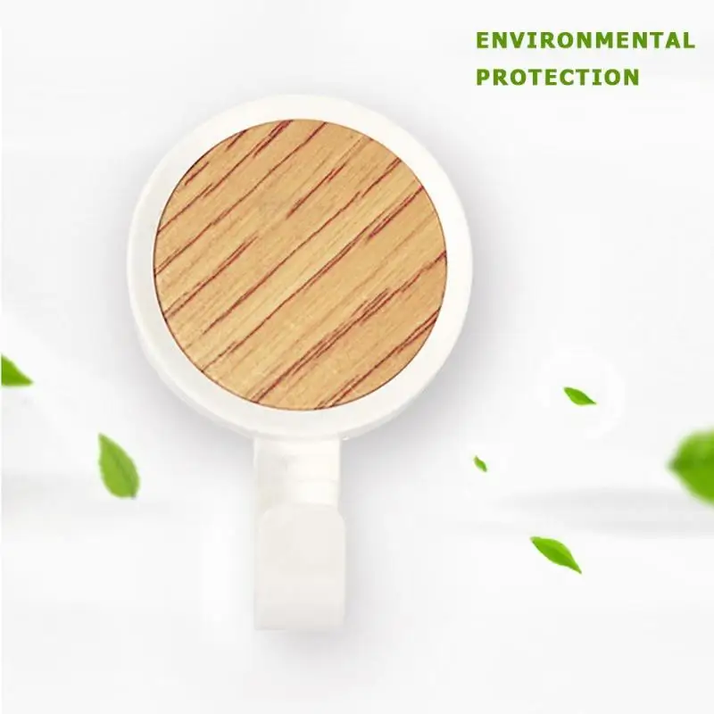 

2pcs Seamless Sticking Wooden Hook No Perforation Clothes Hanger Coat Hooks