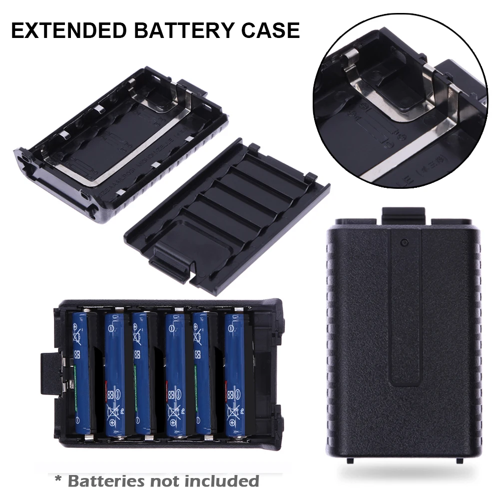 Baofeng UV5R 5RA B C D 5RE 플러스 양방향 라디오에 대 한 6 AAA 확장 된 배터리 케이스 스토리지 박스