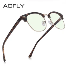 AOFLY фирменный дизайн винтажные мужские очки компьютерные квадратные анти-голубые световые светофильтры женские оптические очки оправа UV400